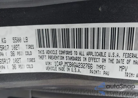 2016 Jeep Cherokee Latitude from USA, damaged, VIN 1C4PJMCB0GW232766